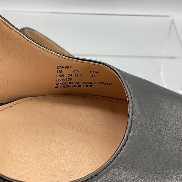 Coach Women’s Samantha Leather Pointed Pumps Black Size 7.5B - Picture 5 of 10